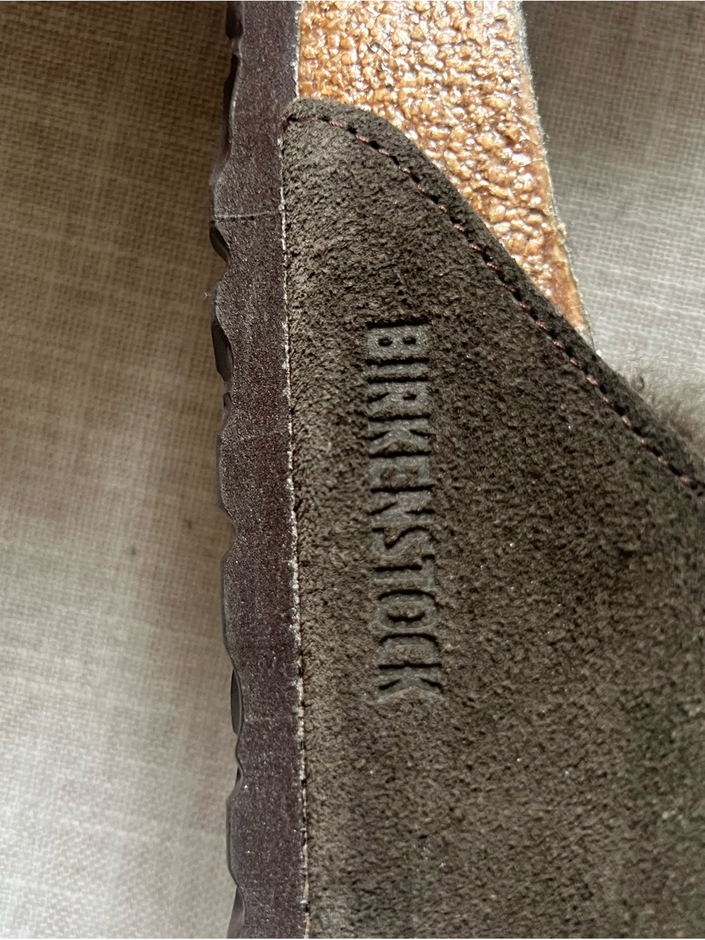 Birkenstock brown slide sandals, women’s 38, (7.5) Double-Buckle Suede Shearling - Picture 7 of 9